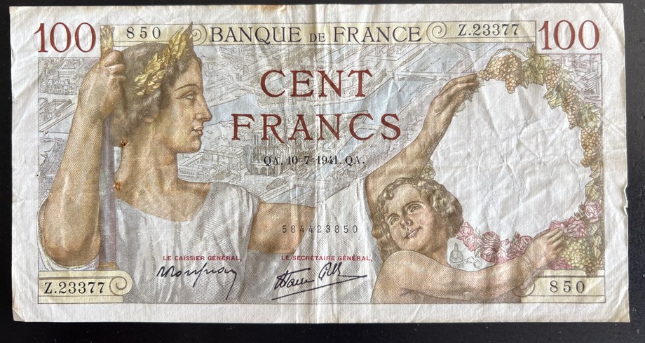 France 100 Franc, front
