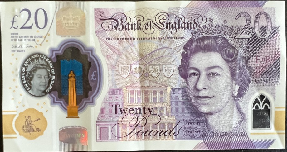 United Kingdom 20 Pound, front